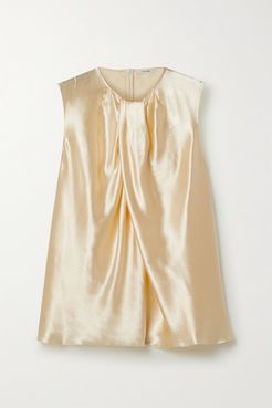 Shira Hammered-satin Top - Ivory