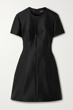 Brandon Maxwell - Textured Woven Mini Dress - Black
