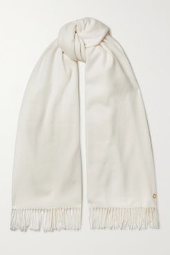 Fringed Cashmere Scarf - White