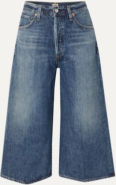 Emily Cropped High-rise Wide-leg Jeans - Mid denim