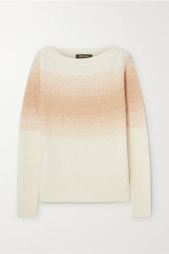 Ombré Cashmere And Silk-blend Sweater - Ivory