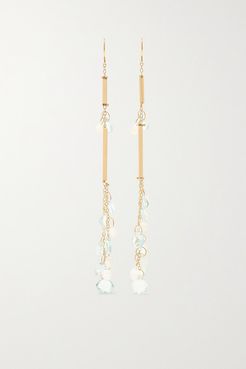 14-karat Gold Aquamarine And Moonstone Earrings