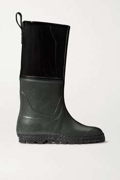Gardener Rubber And Patent-leather Rain Boots - Black