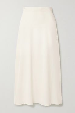 Satin Midi Skirt - Ivory