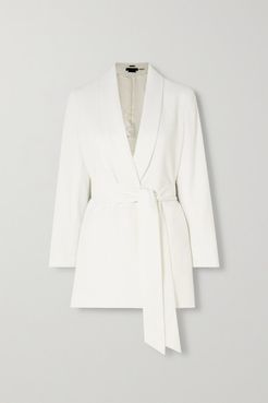 Alice Olivia - Wheaton Belted Crepe Blazer - White