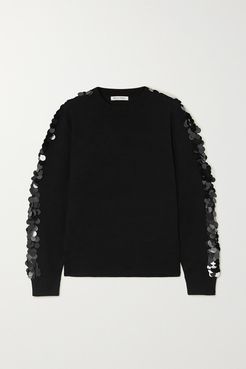 Lady Day Paillette-embellished Wool Sweater - Black
