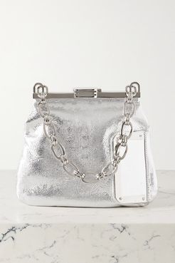 5am Metallic Textured-leather Tote - Silver