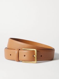 Textured-leather Belt - Tan