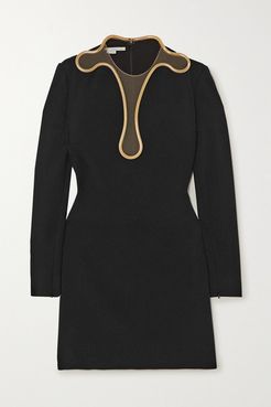 Net Sustain Isabela Embellished Cady And Tulle Mini Dress - Black