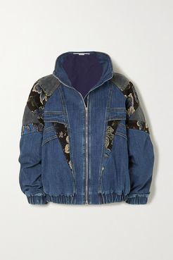 Patchwork Denim, Jacquard And Cotton-corduroy Jacket - Blue