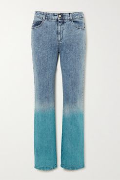 Dégradé Mid-rise Straight-leg Jeans - Blue