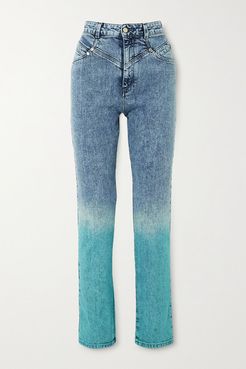 Dégradé High-rise Straight-leg Jeans - Blue