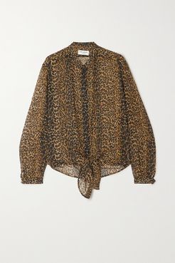 Leopard-print Wool-gauze Shirt - Leopard print