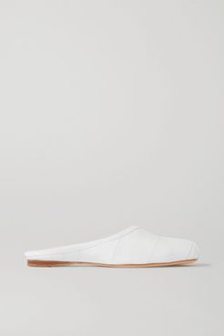 Mirandola Eel And Leather Slippers - White