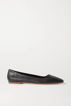 Gina Leather Ballet Flats - Black