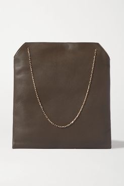 Lunch Bag Leather Tote - Dark green