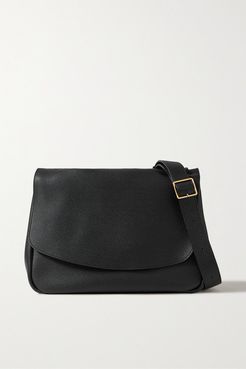 Mail Small Textured-leather Shoulder Bag - Black