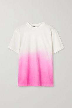 Embroidered Dégradé Cotton-blend Jersey T-shirt
