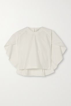 Cape-effect Organic Cotton-twill Top - White