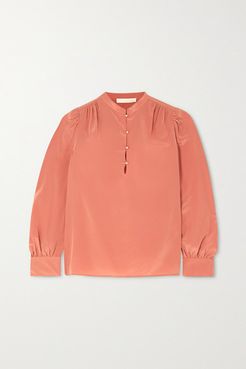 Ned Silk Crepe De Chine Blouse - Blush