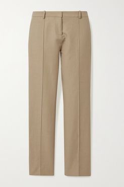 Jame Cotton-blend Straight-leg Pants - Beige