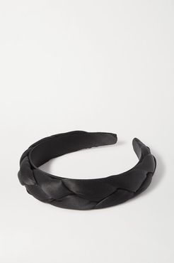 Braided Satin Headband - Black