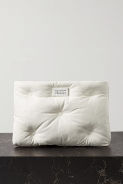 Pillow Quilted Leather Pouch - White