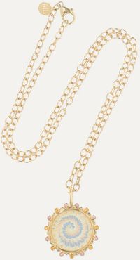 Tie Die 14-karat Gold Sapphire Necklace