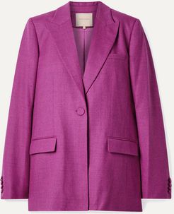 Antalya Wool-blend Twill Blazer - Purple