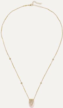 Aladdin 14-karat Gold, Mother-of-pearl And Diamond Necklace