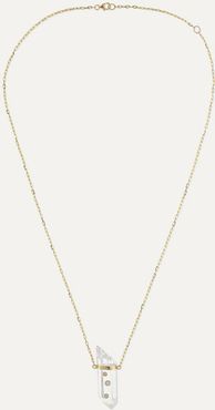 14-karat Gold, Crystal Quartz And Diamond Necklace