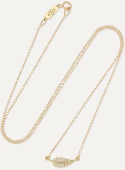 Mini Leaf 18-karat Gold Diamond Necklace