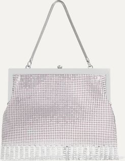 Zoe Fringed Chainmail Tote - Silver