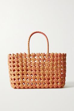 Glinda Woven Python Tote - Orange