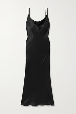 Envelope1976 - Diaz Open-back Satin Midi Dress - Black