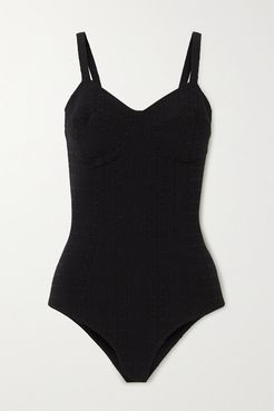 Net Sustain Goldwyn Seersucker Swimsuit - Black