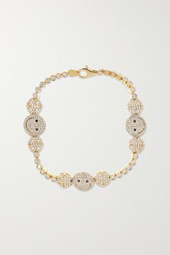 2b Happy Small 18-karat Gold Diamond Bracelet