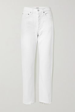 '90s Frayed Mid-rise Straight-leg Jeans - Off-white