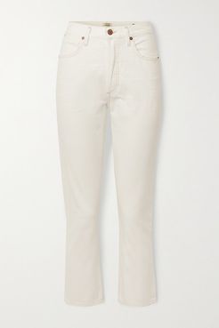 Net Sustain Charlotte Cropped High-rise Straight-leg Jeans - White