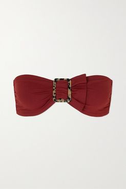 Embellished Bandeau Bikini Top - Claret