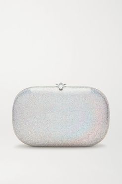 Elina Plus Glittered Rainbow Enamel Clutch - Silver
