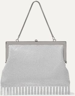 Zoe Fringed Chainmail Tote - White