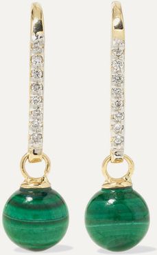 14-karat Gold, Malachite And Diamond Earrings