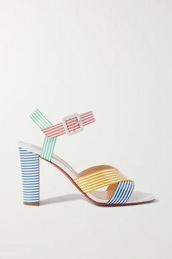 Palavas 85 Striped Patent-leather Sandals - Blue