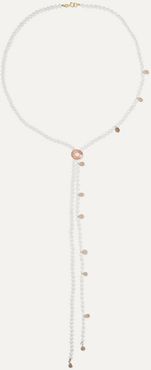 Confetti Bolo 14-karat Gold Pearl Necklace