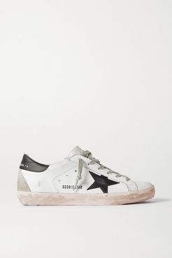 Superstar Distressed Leather Sneakers - White