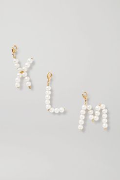 Letter Gold-tone Pearl Pendant