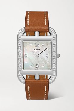 Cape Cod 23mm Small Stainless Steel, Leather, Mother-of-pearl And Diamond Watch - Silver