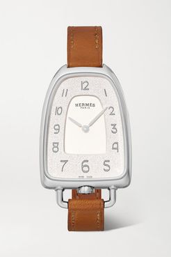 Galop D'hermès 26mm Medium Stainless Steel And Leather Watch - Silver