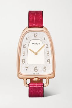 Galop D'hermès 26mm Medium 18-karat Rose Gold And Alligator Watch